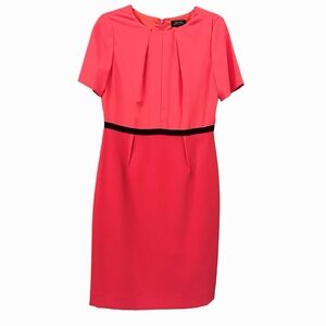 NWT Colorblock Tailored Coral Sheath Dress via Tahari Arthur Levine | 6